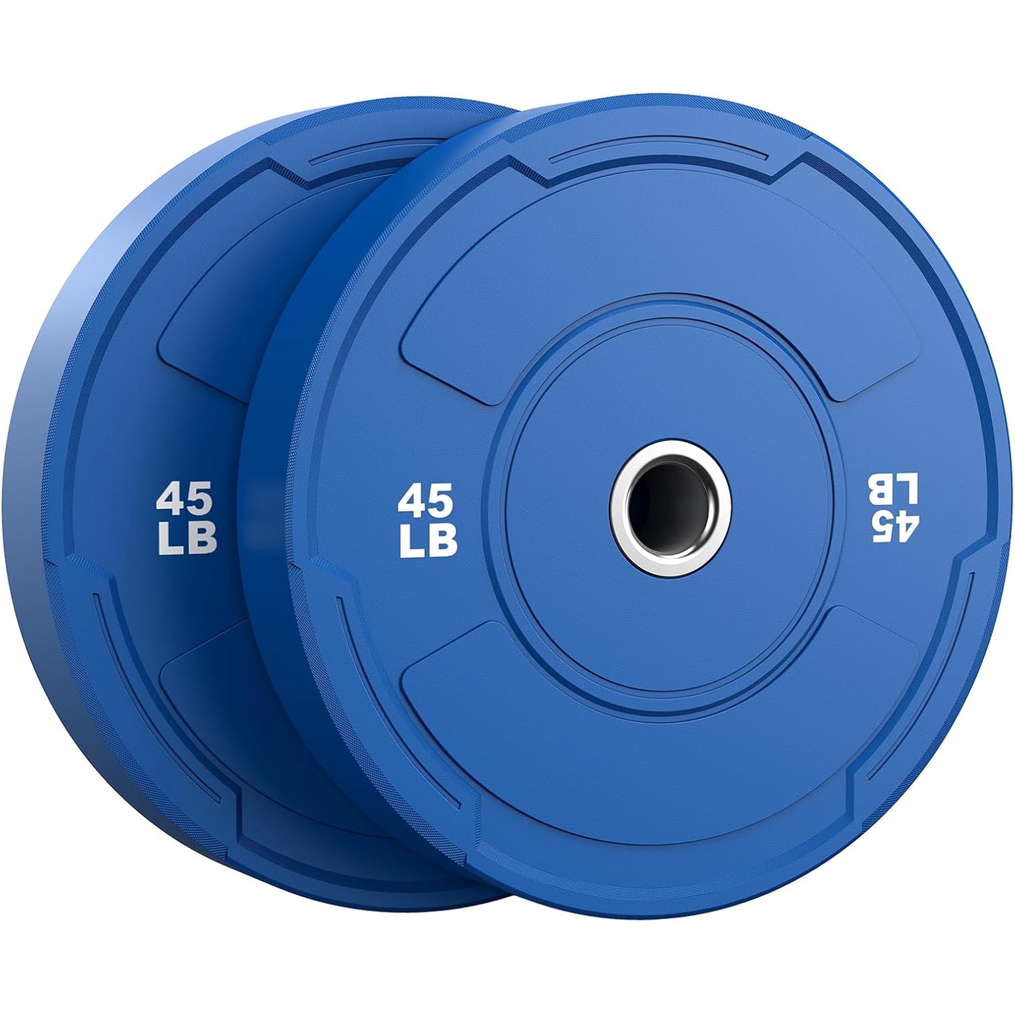 2-Inch Olympic Bumper Plates Set, 2pcs-45lb Colored Virgin Rubber Weight Barbell Plates for Strength Training, Home Gym Weightlifting