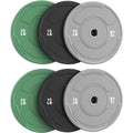 2-Inch Olympic Bumper Plates Set, 6Pcs(each pair 10,15,25 lb) Colored Virgin Rubber Weight Barbell Plates for Strength Training, Home Gym Weightlifting