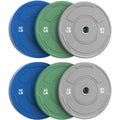 2-Inch Olympic Bumper Plates Set, 6Pcs(each pair 10,25,45 lb) Colored Virgin Rubber Weight Barbell Plates for Strength Training, Home Gym Weightlifting