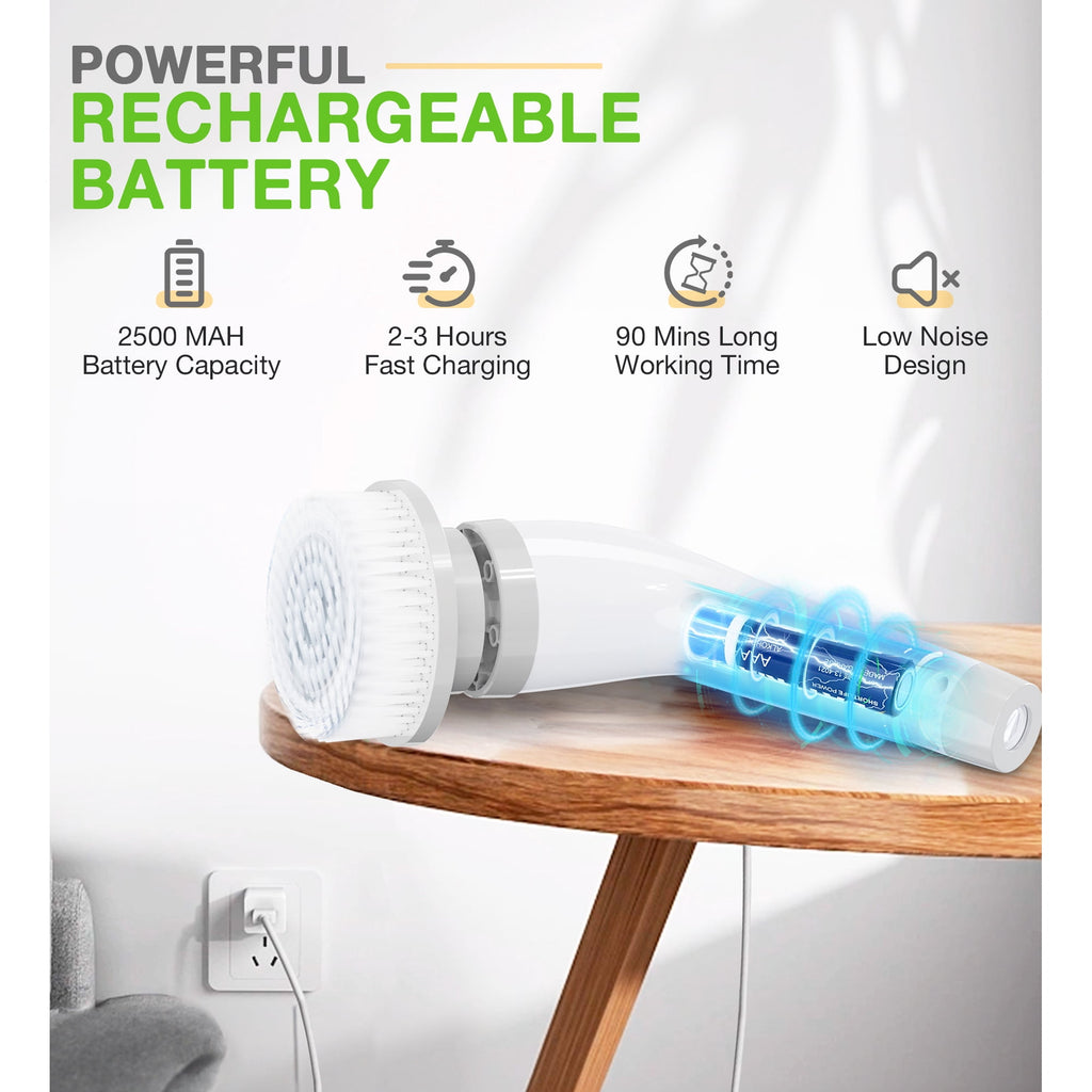 LOHEER Electric Spin Scrubber, Cordless Bathroom Scrubber Cleaning Brush for Floor, Bathtub, Kitchen