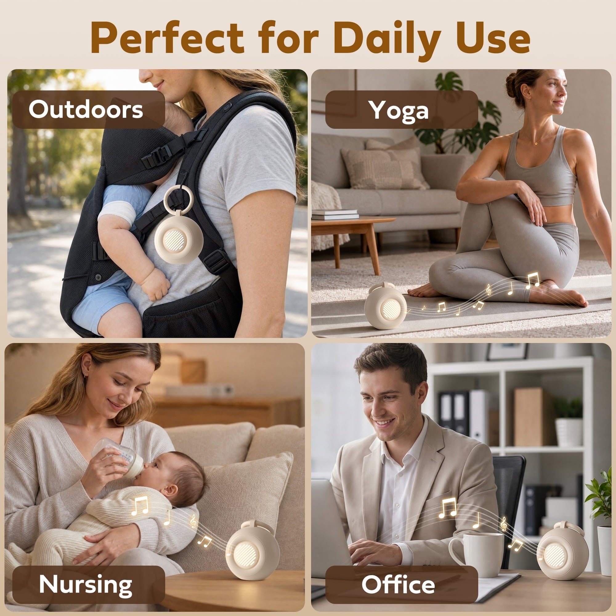 White Noise Machine for Baby Adult Sleep, Portable Sound Machine with Cry Detection, 15 Soothing Sounds, 20H, Night Light & Timer– Baby Essentials for Nursery Home Travel
