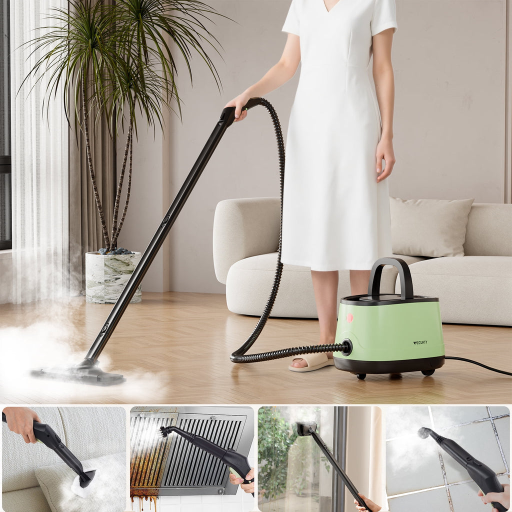 Vecukty Steam Cleaner, Powerful Steam Mop with 14 Accessories for Home Use, Floor, Window, Car Seat, Carpet, Tile, Grout