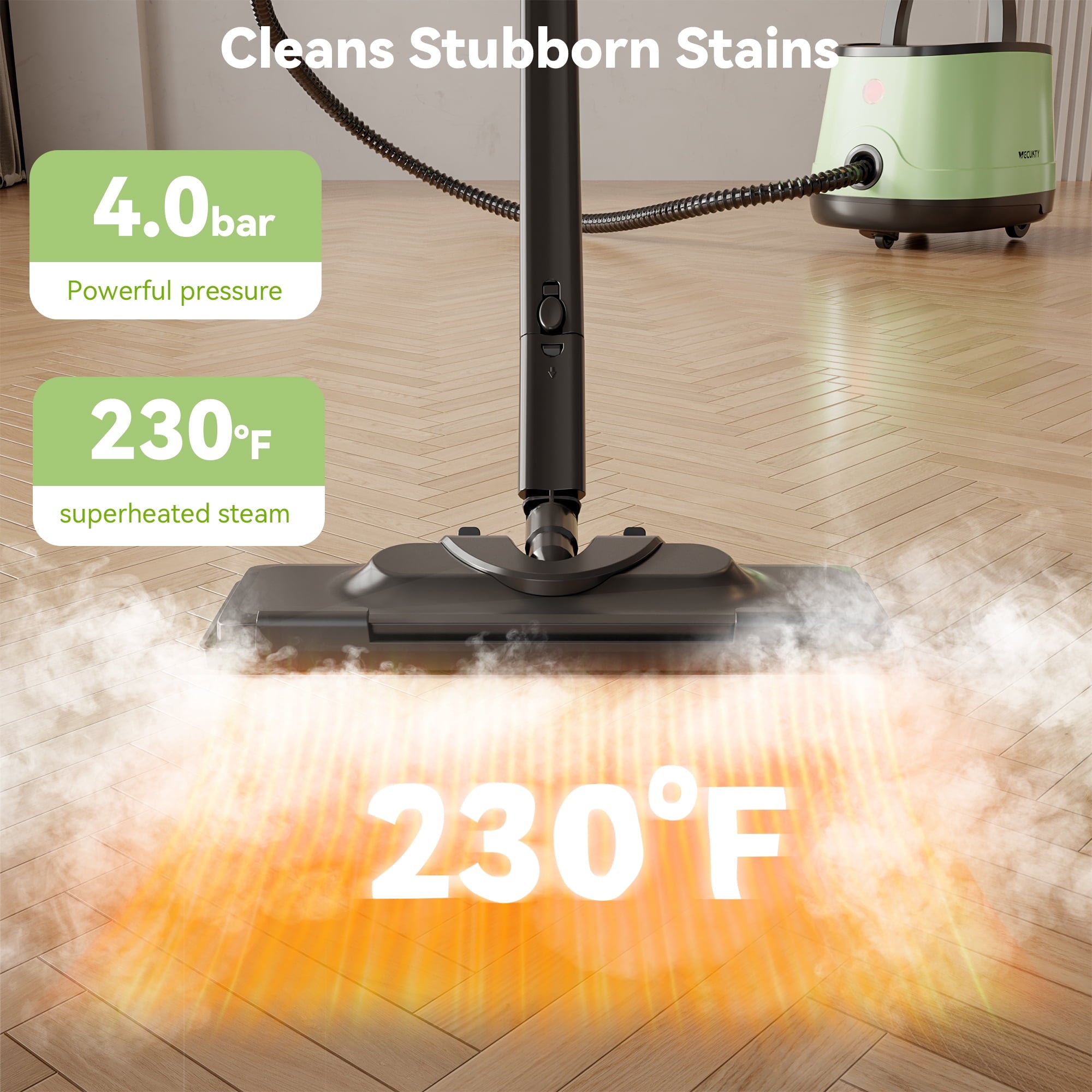 Vecukty Steam Cleaner, Powerful Steam Mop with 14 Accessories for Home Use, Floor, Window, Car Seat, Carpet, Tile, Grout