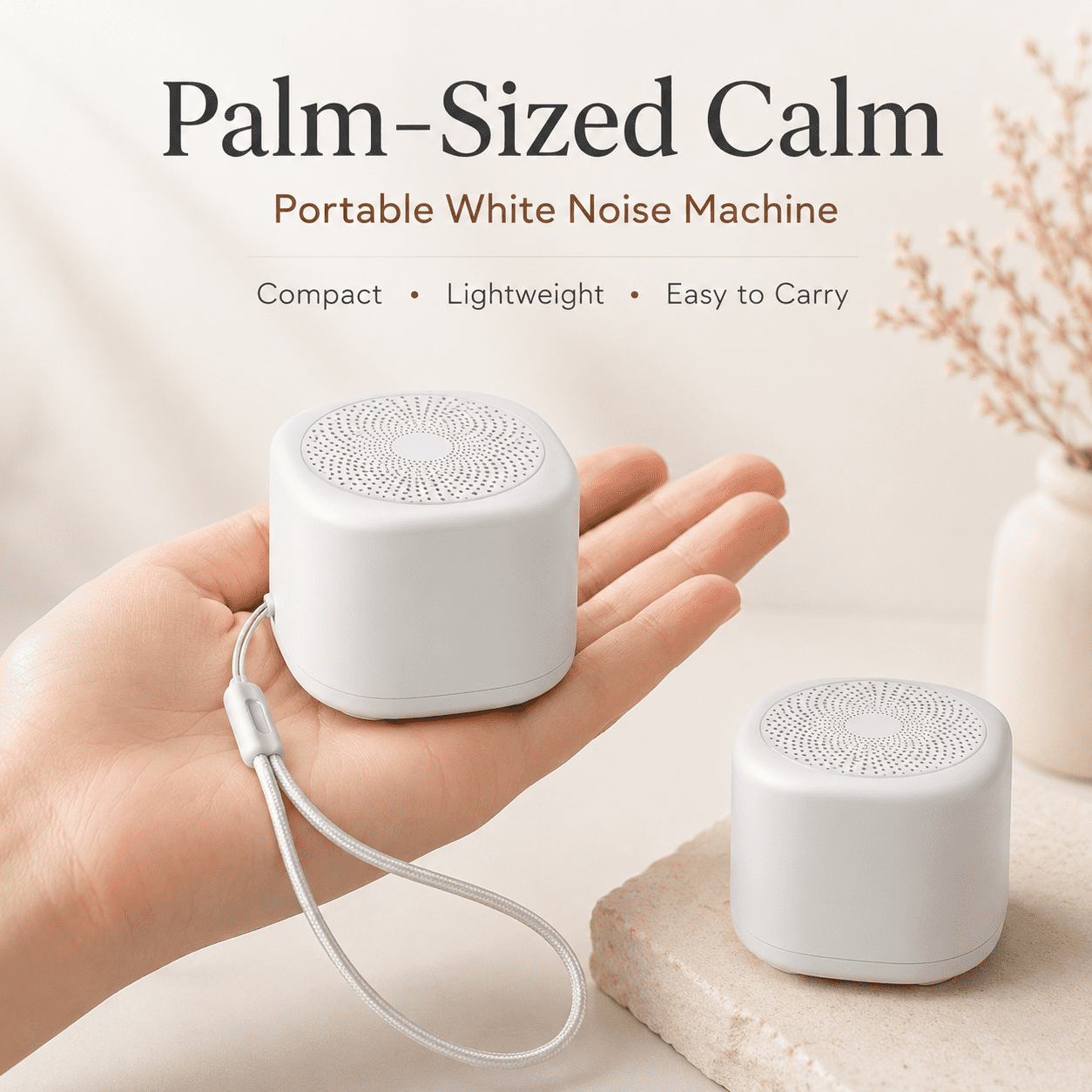 Mini Sound Machine, Portable White Noise Sound Machine for Sleep, White Noise for Baby & Adult with 20 Soothing Sounds, 7 Color Night Light, 4 Timers Memory Function for Travel Camping Home Office