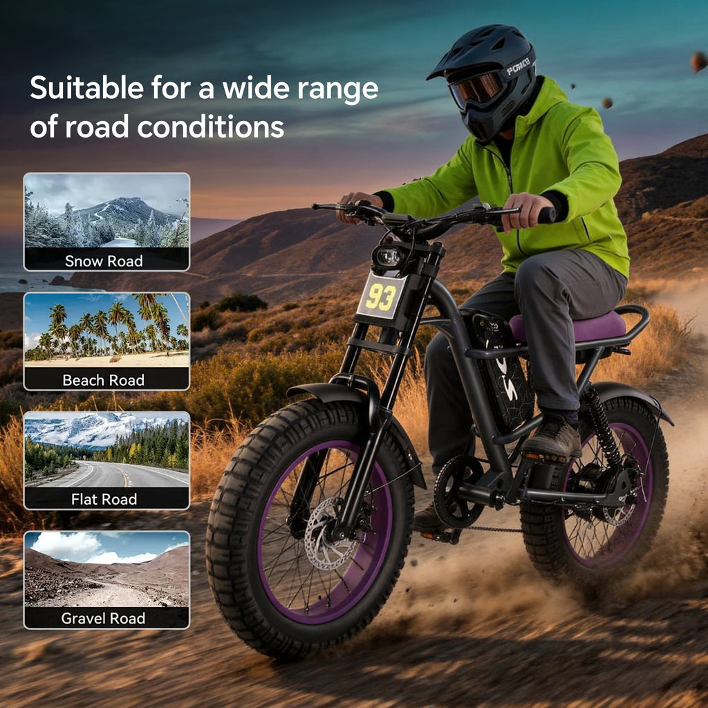 DRIFT.SLIDE D93 Pro Electric Bike for Adults, 1500W Peak Ebike, 20 Mountain Bike, 48V 20.8Ah Waterproof Removable Battery, 28 mph Max – Brown