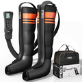 FED Fitness Compression Boots, 6 Modes & 13 Levels , 3 Timing&Heat, 5 Airbags 360° Coverage, Adjustable with Washable Liner for Leg Massage, L Size