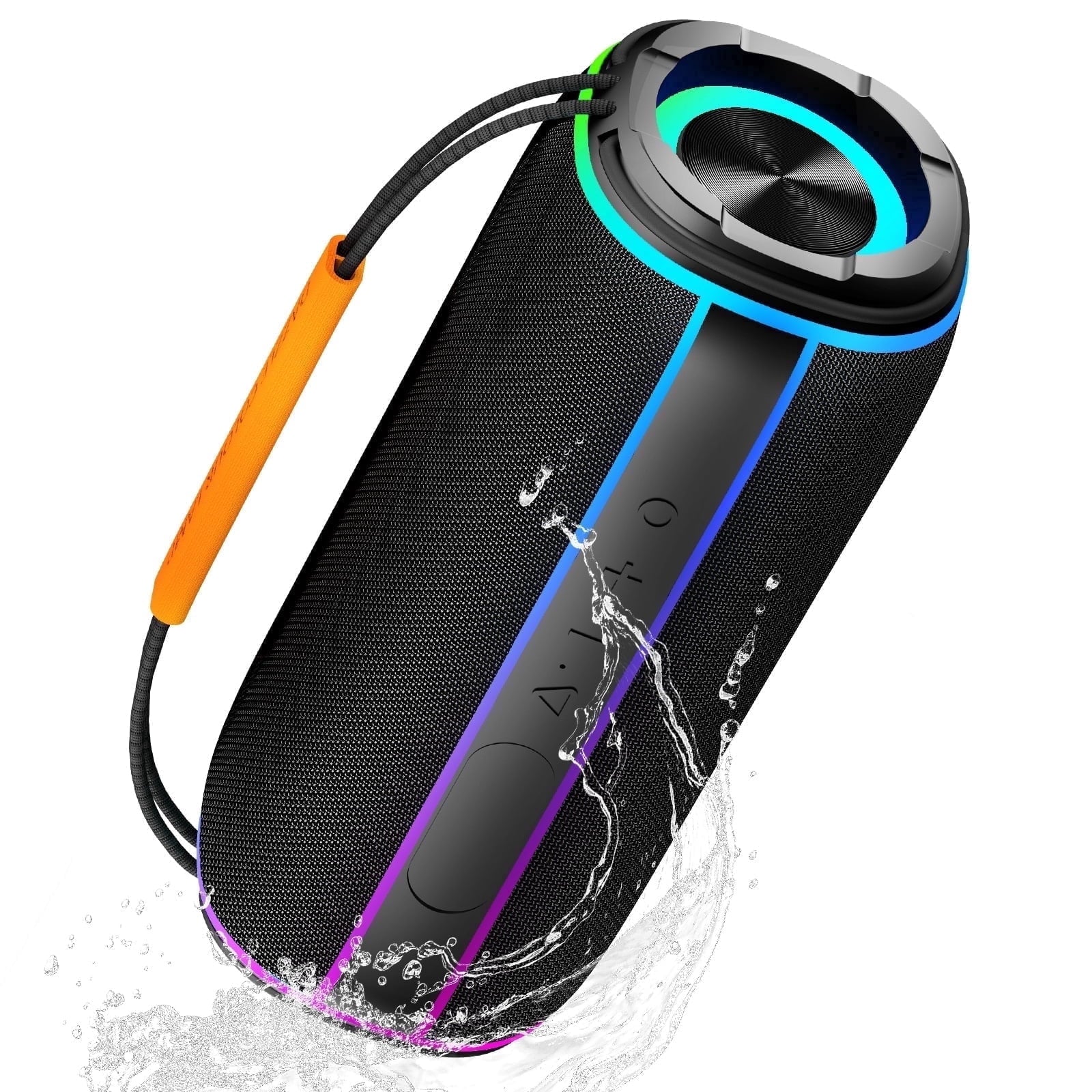 Portable Bluetooth Speaker, 30W Deep Bass Wireless Speaker with 55mm Driver, Bluetooth 5.4, IPX7 Waterproof, 4000mAh Battery, 24H Playtime, TWS Pairing, 11 RGB Light Modes for Outdoor Beach Camping S