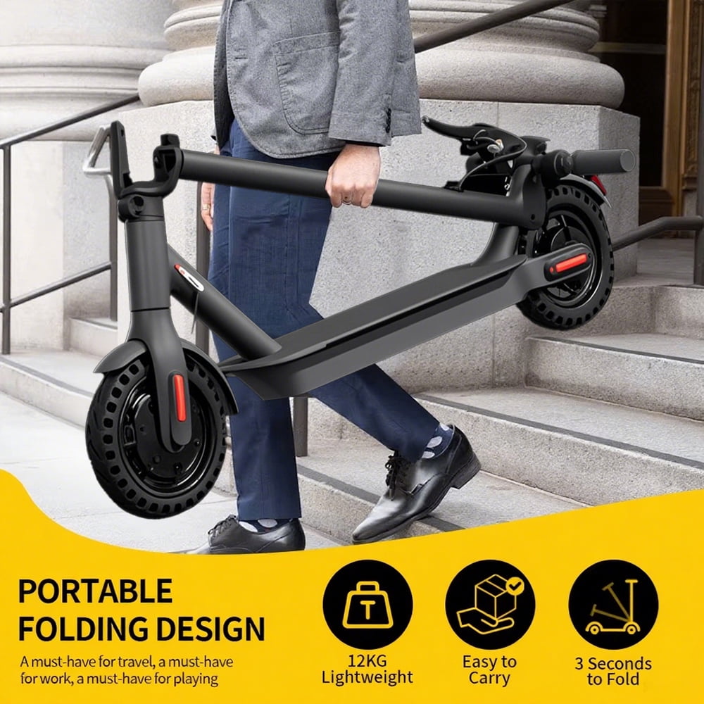 KKA Electric Scooter for Adults,350W Folding E-Scooter Up to 21 Miles Range, 3 Speed Modes, 8.5" Solid Tires, LED Display & Headlight