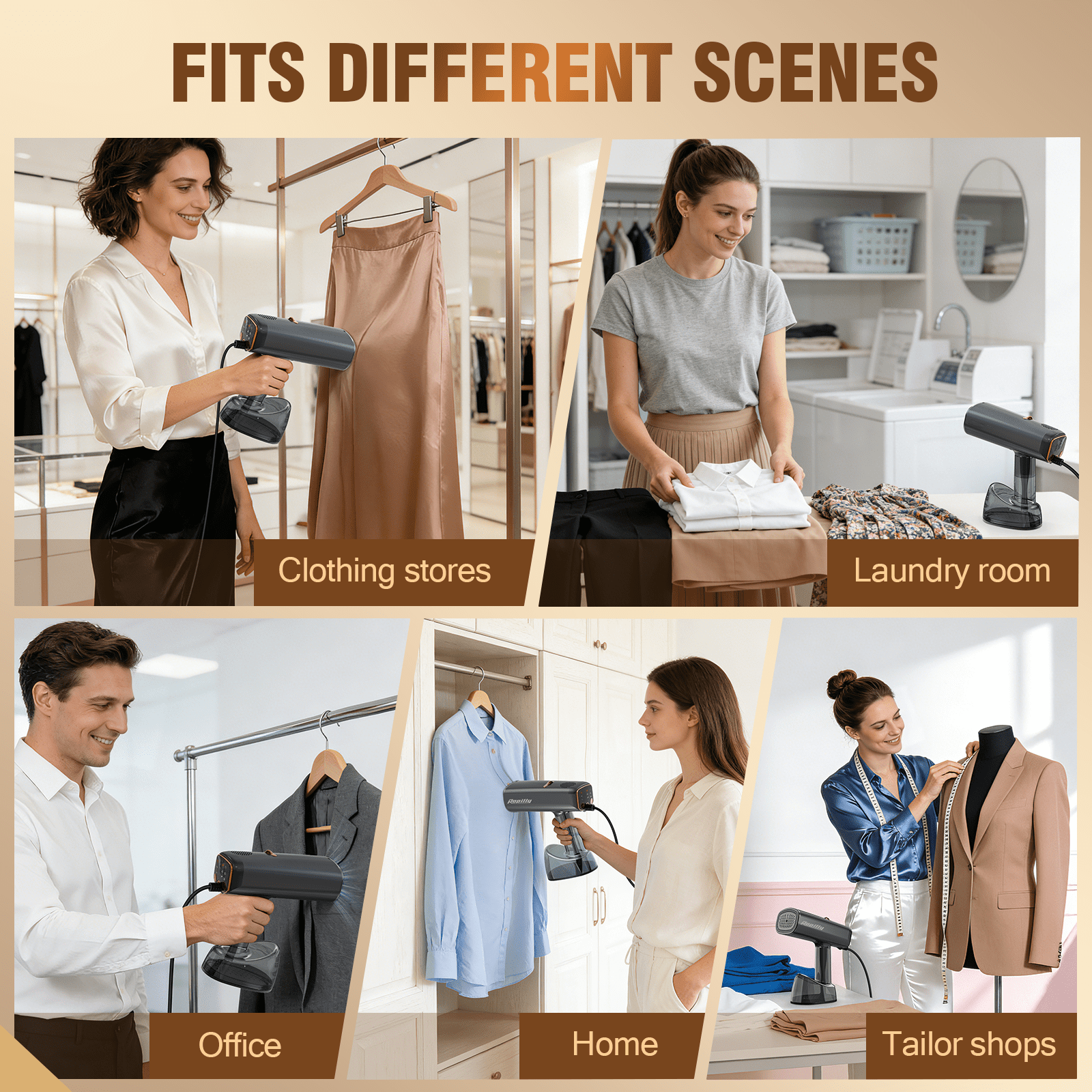 Loheer Vacuum Steamer for Clothes, 5000Pa Suction Handheld Clothes Steamer Multiple mode Portable Travel Steamers & Ironing 2 in 1 & 440ml Water Tank