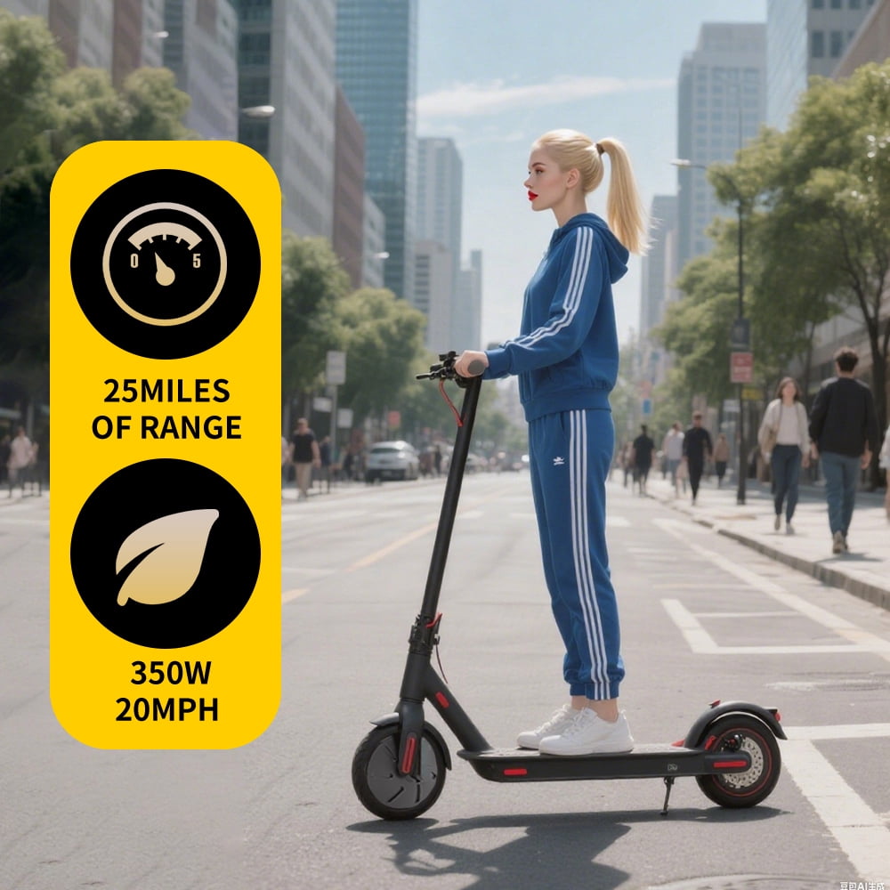 KKA Electric Scooter for Adults,350W Folding E-Scooter Up to 21 Miles Range, 3 Speed Modes, 8.5" Solid Tires, LED Display & Headlight