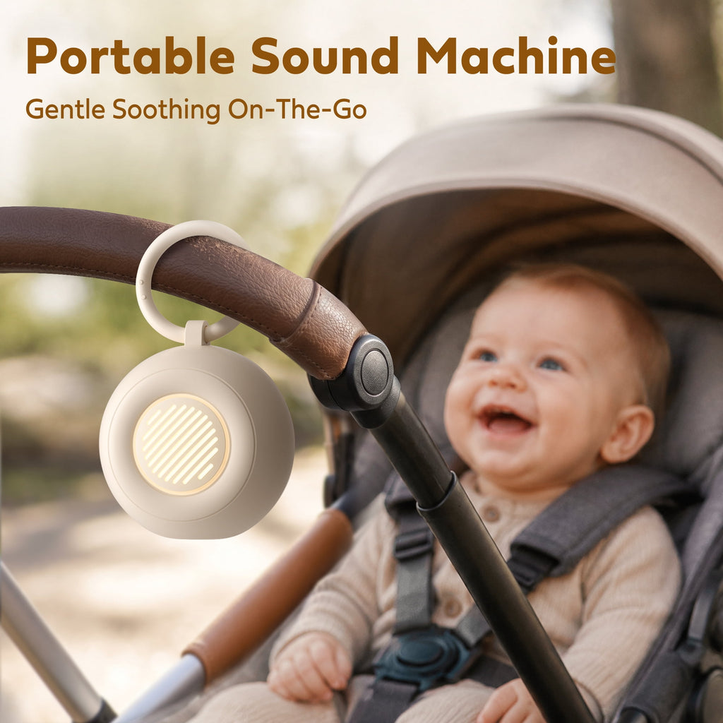 White Noise Machine for Baby Adult Sleep, Portable Sound Machine with Cry Detection, 15 Soothing Sounds, 20H, Night Light & Timer– Baby Essentials for Nursery Home Travel
